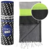 TOWEL TO GO Neon Hammam Towel Grey/Black, With Recycled Gift Box -Parfumwelt Black with Recycled Gift Box.ef4d8905